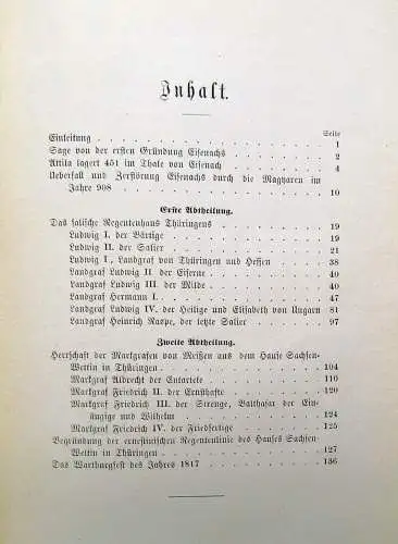 Warnatz Die Wartburg und Eisenach in Sage und Geschichte 1881 Ansicht Wartburg