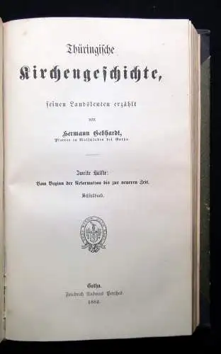 Gebhardt Hermann Thüringische Kirchengeschichte seinen Landsleuten 3 in 1 1880