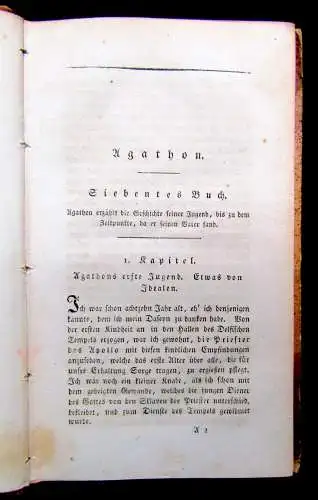 Wielands sämmtl. Werke Geschichte des Agathon 2 Bd. apart 1814 Roman Abenteuer