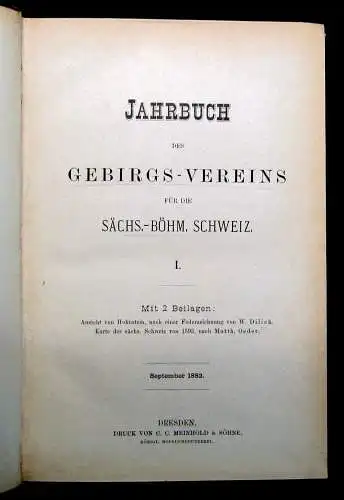 Jahrbuch des Gebirgs- Vereins für die Sächs.-Böhm. Schweiz 3 Jhg.in 1 Bd. 1882