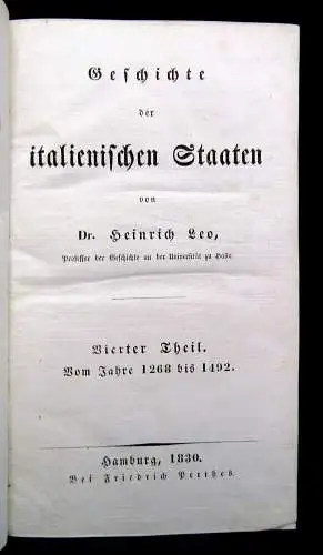 Herren Geschichte der europäischen Staaten 4 Bde. Geschichte von Italien 1829