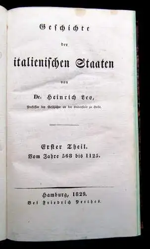 Herren Geschichte der europäischen Staaten 4 Bde. Geschichte von Italien 1829