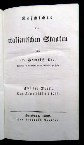 Herren Geschichte der europäischen Staaten 4 Bde. Geschichte von Italien 1829