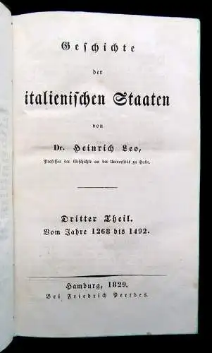 Herren Geschichte der europäischen Staaten 4 Bde. Geschichte von Italien 1829