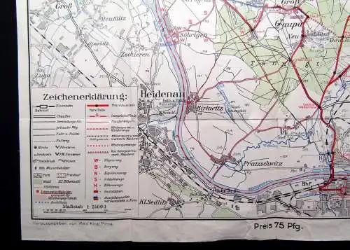 Kind, Max Karte für das Borsberggebiet Maßstab 1:25 000 ca.67x49 cm Wanderungen