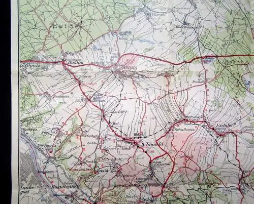 Kind, Max Karte für das Borsberggebiet Maßstab 1:25 000 ca.67x49 cm Wanderungen