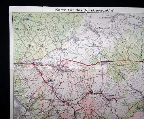 Kind, Max Karte für das Borsberggebiet Maßstab 1:25 000 ca.67x49 cm Wanderungen