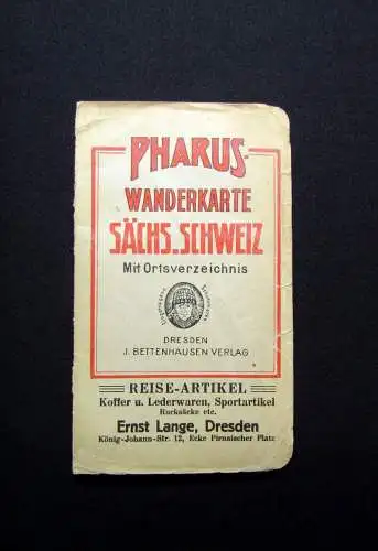 Bettenhausen Pharus Wanderkarte Sächsische Schweiz 1930 ca.45x62 cm Verzeichnis