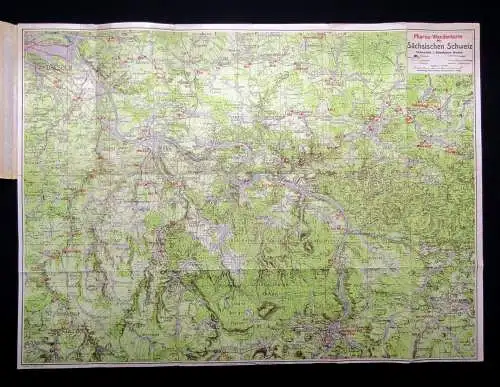 Bettenhausen Pharus Wanderkarte Sächsische Schweiz 1930 ca.45x62 cm Verzeichnis