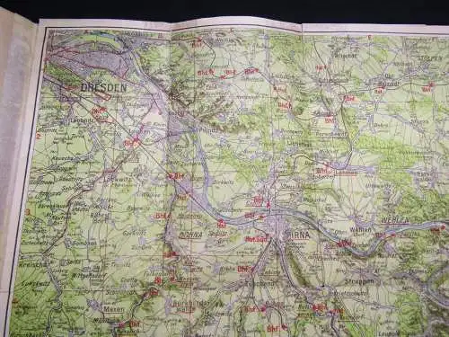 Bettenhausen Pharus Wanderkarte Sächsische Schweiz 1930 ca.45x62 cm Verzeichnis