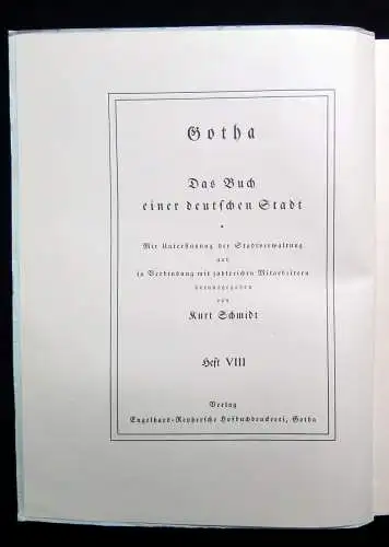 Schmidt Gotha Buch einer deutschen Stadt Heft 8 Das herzogliche Museum 1937