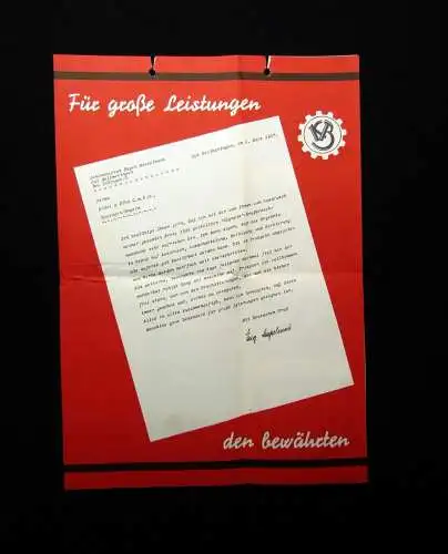 Or. Prospekt Olympia-Großdrescher Firma Ködel & Böhm Lauingen/ Bayern um 1937