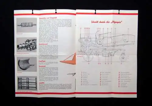 Or. Prospekt Olympia-Großdrescher Firma Ködel & Böhm Lauingen/ Bayern um 1937