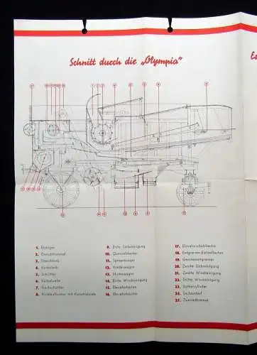 Or. Prospekt Olympia-Großdrescher Firma Ködel & Böhm Lauingen/ Bayern um 1937