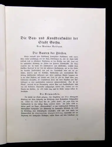 Schmidt Gotha Buch einer deutschen Stadt Heft 6 Bau-u Kunstdenkmäler 1929