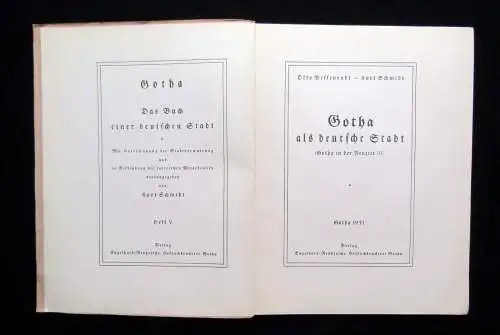 Schmidt Gotha Buch einer deutschen Stadt Heft 5 Gotha in der Neuzeit III 1931