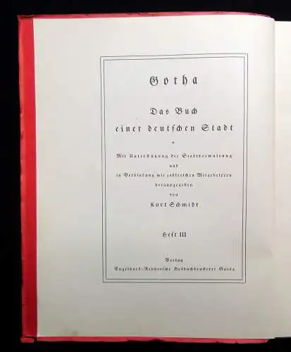 Schmidt Gotha Das Buch einer deutschen Stadt Gotha in der Neuzeit Heft 3 1928