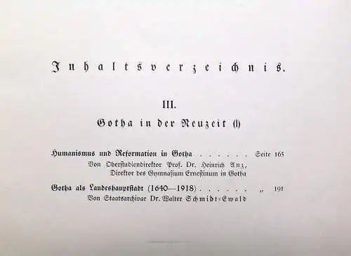 Schmidt Gotha Das Buch einer deutschen Stadt Gotha in der Neuzeit Heft 3 1928