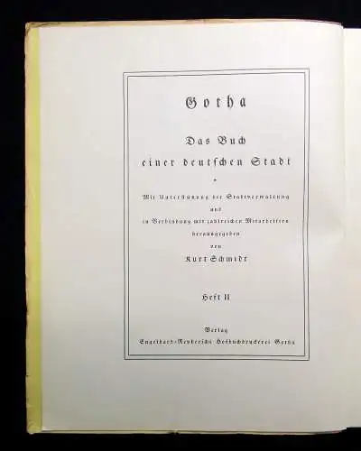 Schmidt Gotha Das Buch einer deutschen Stadt Gotha im Mittelalter 1927