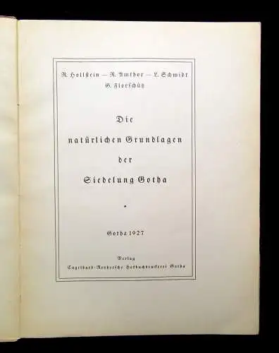 Schmidt Gotha Das Buch einer deutschen Stadt Heft 1 1927 Landeskunde Ortskunde