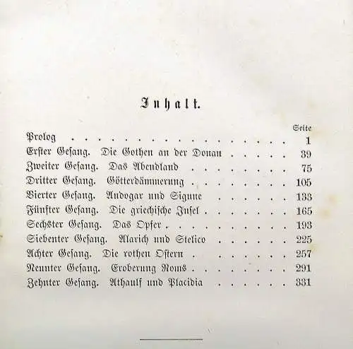 Lingg, Hermann Die Völkerwanderung 3 Teile in 1 Buch  1866, 1867, 1868 Epik