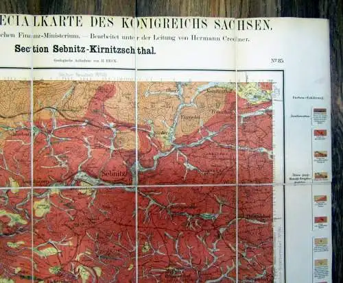 Credner Königreich Sachsen Section Sebnitz Kirnitzschthal 1920 ca.65x64 cm