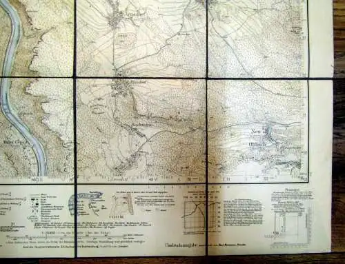 Karte Schöna Nr. 104 1905 ca.57,5x 55 cm Maßstab 1: 25 000 Ortskunde Wanderungen