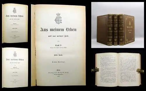 Ernst II. Aus meinem Leben und aus meiner Zeit 3 Bde 1889 Geschichte Literatur