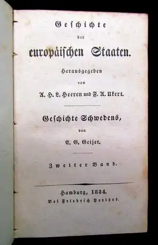 Geijer Geschichte der europäischen Staaten Geschichte Schwedens 2. Bd 1834