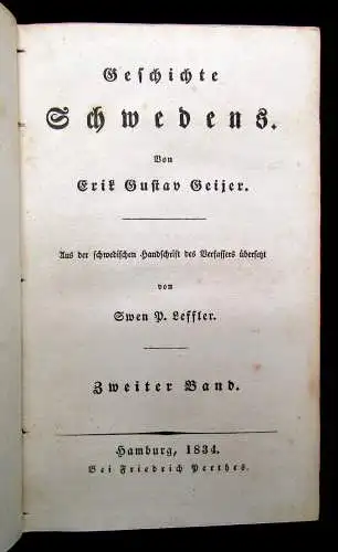 Geijer Geschichte der europäischen Staaten Geschichte Schwedens 2. Bd 1834