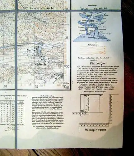 Karte 5151 Rosendorf 1942 ca.59x 60 cm Maßstab 1: 25 000 Ortskunde Wanderungen