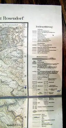 Karte 5151 Rosendorf 1942 ca.59x 60 cm Maßstab 1: 25 000 Ortskunde Wanderungen