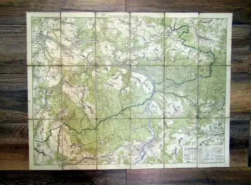 Karte Sächsisch-Böhmische Schweiz ca. 190 ca. 61x79 cm Maßstab 1:50 000 Wandern