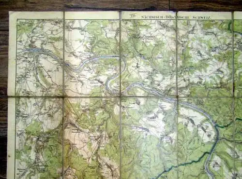 Karte Sächsisch-Böhmische Schweiz ca. 190 ca. 61x79 cm Maßstab 1:50 000 Wandern