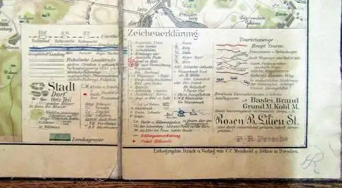 Karte Sächsisch-Böhmische Schweiz ca. 190 ca. 61x79 cm Maßstab 1:50 000 Wandern