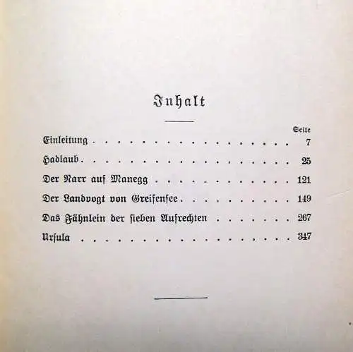 Keller Gesammelte Werke Züricher Novellen 1912 Belletristik Literatur Klassiker