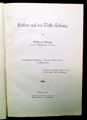 Schanze Luther auf der Veste Coburg 1927 Geschichtliche Darstellung