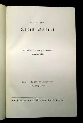 Dickens,Charles Klein Dorrit Little Dorrit 1927 40 Bilder von Browne (Phiz) js