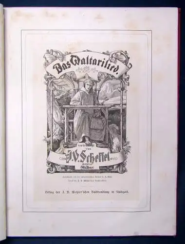 Scheffel Das Waltarilied um 1880 Rundumgoldschnitt Goldprägung Belletristik js