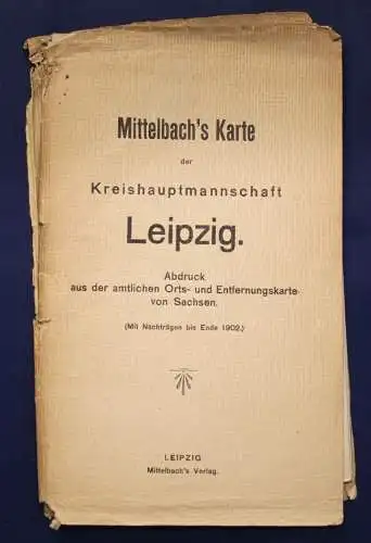 Mittelbachs neuste Karte der Kreishauptmannschaften von Leipzig um 1902 sf