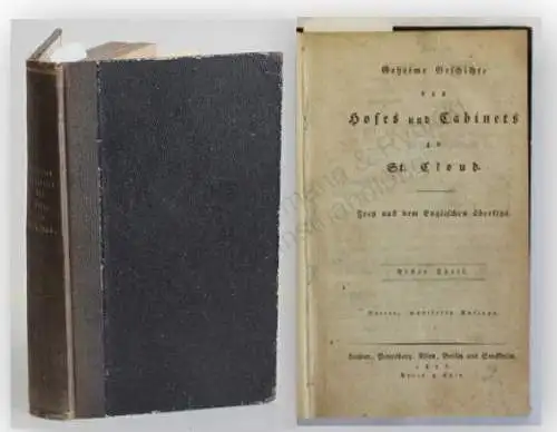 Geheime Geschichte des Hofes und Cabinets zu St. Cloud 1816 Zeitgeschichte xy