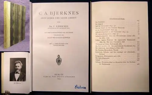 C. A. Bjerknes Sein Leben und seine Arbeit 1933 Bildband Halbpergament js