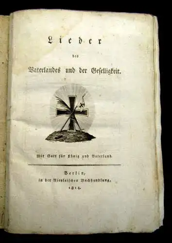 Pfund, Johann Gottfried 1814 Lieder des Vaterlandes und der Geselligkeit am