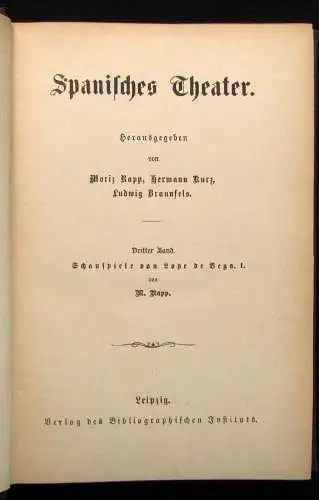 Rapp Spanisches Theater Bände 1-7 komplett 1870 Belletristik Lyrik Schauspiel js