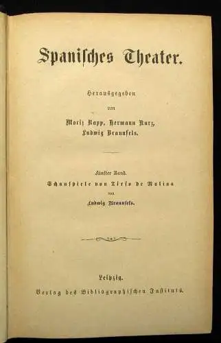 Rapp Spanisches Theater Bände 1-7 komplett 1870 Belletristik Lyrik Schauspiel js