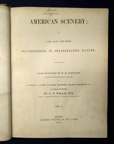 Bartlett American Scenery: or Land, Lake, and River 2 Bde. Illustrations 1852 js