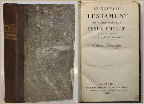 Le Nouveau testament de Notre Seigneur Jesus-Christ 1818 Religion Französisch sf