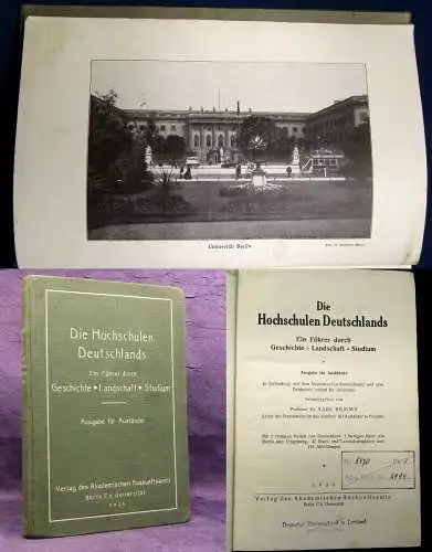 Remme De Hochschulen Deutschlands Ausgabe für Ausländer 1926 Geschichte js