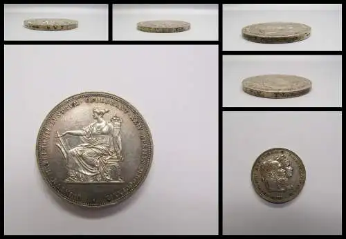 Doppelgulden (2 Gulden) Österreich 1879 mit Randschrift 900er Silber vz