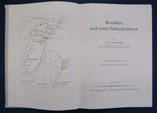 Werdermann Brasilien und seine Säulenkakteen 1933 89 Textabb. 4 farb. Tafeln  js